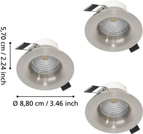 Eglo 902279 - Set 3x spoturi LED SALICETO, reglabil, LED/4,8W/230V, Ø8,8cm, crom