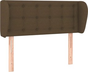 vidaXL Tăblie de pat cu aripioare maro închis 103x23x78/88 cm textil
