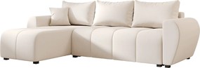 OFERTA Set canapea extensibila reversibila in forma de L SEVIO 246x145 cm, crem + 2 perne GRATUIT II. calitate