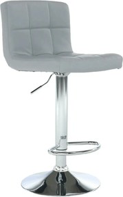 Scaun bar KANDY NEW, gri/crom, piele ecologica/metal, 40x41x87/107 cm