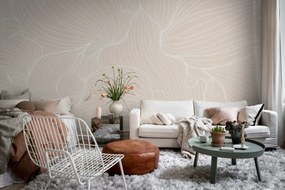 Fototapet, Plantain Lilies, Warm Beige, Rebel Walls