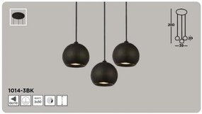Lustra cu 3 pendule design modern Eindhoven
