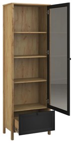 Vitrină Bruselas (stejar craft auriu + negru) . 1116779