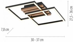 JUST LIGHT. 14053-79 - Plafonieră LED AKUSTIKA LED/15W/230V, stejar/negru