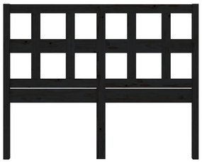 Tablie de pat, negru, 140,5x4x100 cm, lemn masiv de pin 1, Negru, 140.5 x 4 x 100 cm