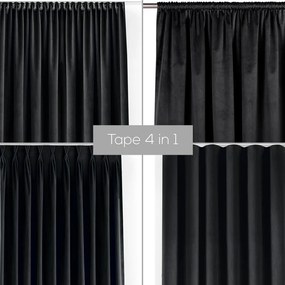Draperie neagră dimout (semi-opacă) din catifea 140x175 cm Velto – Filumi