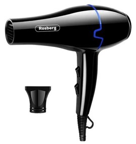 Uscator de par Rosberg R51100K, 2000 W, 3 trepte, 2 viteze, Concentrator, Negru