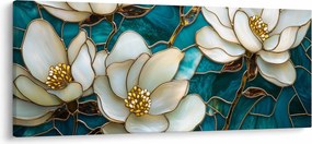 Tablou - Vitraliu cu magnolie (120x50 cm)