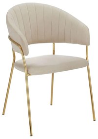 Fotoliu de sufragerie de design Dasmona 1 (Bej + Auriu + Crom) . 1097098
