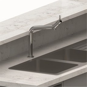 Baterie bucatarie cu pipa inalta Inter Ceramic monocomanda finisaj crom lucios