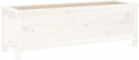 vidaXL Strat înălțat de grădină, alb, 119,5x40x39 cm, lemn masiv pin