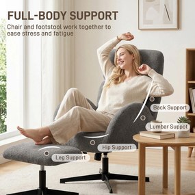 HOMCOM fotoliu dormitor rotativ | Aosom Romania