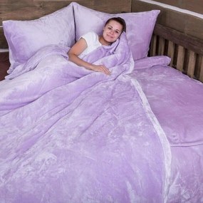 decoDoma Lenjerie de pat din micropluş violet