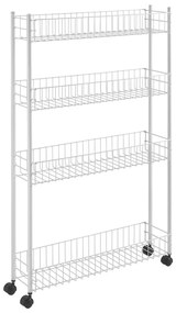 Raft metalic cu roți Metaltex Fino, 4 compartimente