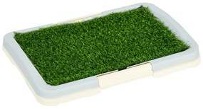 PawHut Toaletă pentru câini litieră cu covor de gazon artificial tavă și grilaj 46,5 x 34 cm | Aosom Romania