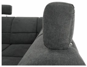Colţar, piele ecologică negru/material, model dreapta, SANTIAGO U