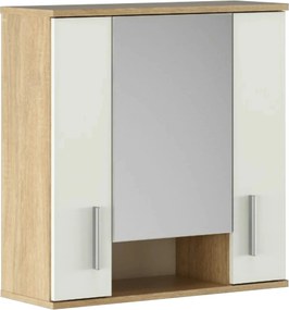 Dulap baie suspendat LESSY NEW 01, stejar sonoma/alb, DTD laminat/stic