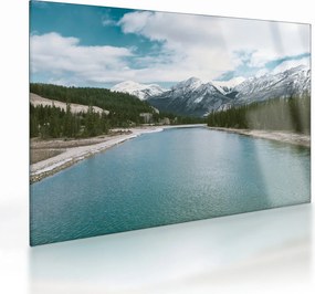 Tablou pe sticlă cu peisaj montan (70x50 cm)