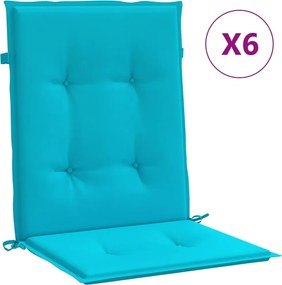vidaXL Perne pentru scaune cu spătar mic, 6 buc., turcoaz, textil
