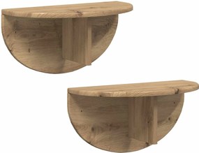 vidaXL Raft de perete Pe perete 2 pcs Stejar Artizanal 48 x 24 x 24 cm