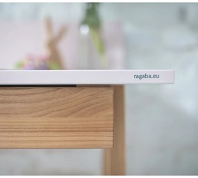 Birou cu bază din lemn de frasin Ragaba Luka, lungime 85 cm, gri