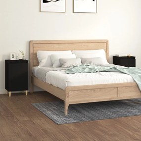 vidaXL Noptiere, 2 buc, negru, 40x35x70 cm, lemn prelucrat