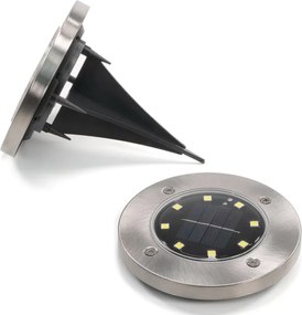 Set de lumini solare încorporate pentru grădină, 8 LED-uri,