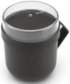 Cana pentru supa cu capac Brabantia Make&Take 1006293, 600+180 ml, Capac cu infiletare, Fara BPA, Gri