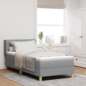 vidaXL Pat cu arcuri cu saltea gri deschis - 80 x 200 cm