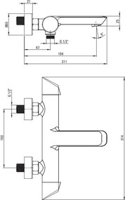 ARNIKA Baterie Cada Montată pe Perete - Eleganță și Funcționalitate în Auriu Periat - BQA_R10M