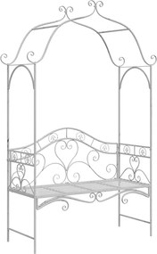 vidaXL Bancă de grădină Alb Antic 121 x 48 x 200 cm Oțel