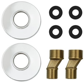 Baterie cada cu 2 robinete + Deviator dus de mana Chrome Retro
