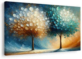 Tablou doi arbori ai vieții colorați