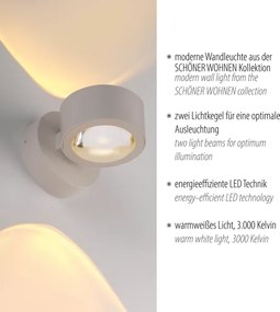 Schöner Wohnen CHIA 19331-39 - Aplică de perete LED 2xLED/2W/230V, gri