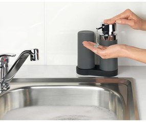 Set 2 dozatoare pentru detergent de vase și săpun lichid Wenko Squeeze, 250 ml, gri