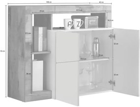 Comodă LENOR alb/maro