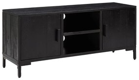 349918 vidaXL Comodă TV, negru, 110x35x48 cm, lemn de pin masiv reciclat