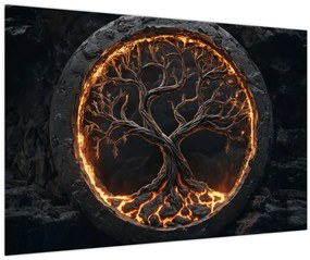 Tablou – Arborele vieții în lavă I. (90x60 cm)
