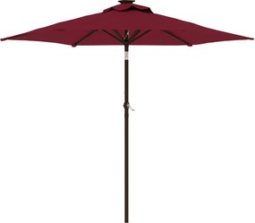 vidaXL Umbrelă soare de grădină stâlp din oțel/LED roșu 225x225x212cm