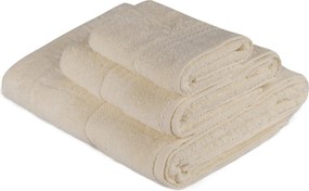Set 3 prosoape baie RAINBOW, crem, bumbac