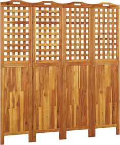 vidaXL Paravan de cameră 4 panouri 162x2x180 cm lemn masiv de acacia