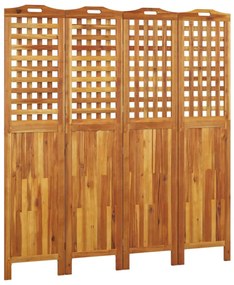 318549 vidaXL Paravan de cameră 4 panouri 162x2x180 cm lemn masiv de acacia