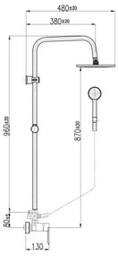 RAV Slezák NL182.5/7MGK - Set de duș cu baterie NIL, gri periat