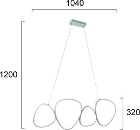 Lustră LED pe cablu HELIX LED/50W/230V argintie