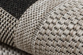 Covor sisal Floorlux 20195 argintiu  si negru