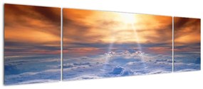 Tablou modern - soarele deasupra norilor (170x50cm)