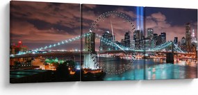 Tablou - New York, Manhattan (cu ceas) (90x30 cm)