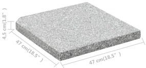 Placi de greutate umbrela, 4 buc., gri, 100 kg, granit, patrat 100 kg, nu