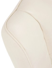 Fotoliu design, piele / piele ecologică, crem / negru, LINSY