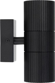 Aplică industrială exterior neagră 2 lumini IP44 - Vigo